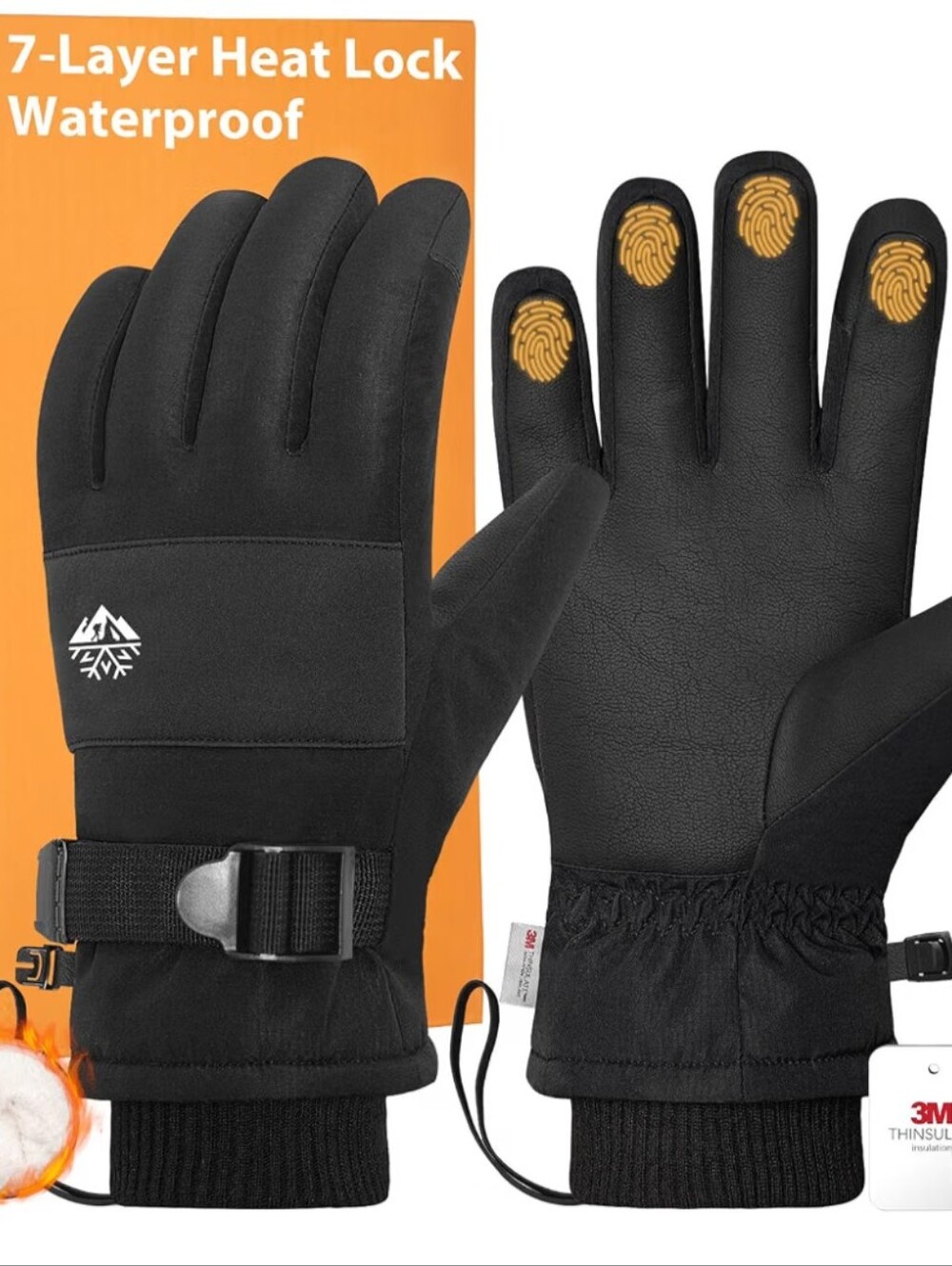Mens Winter Gloves Women 3M Waterproof for Skiing